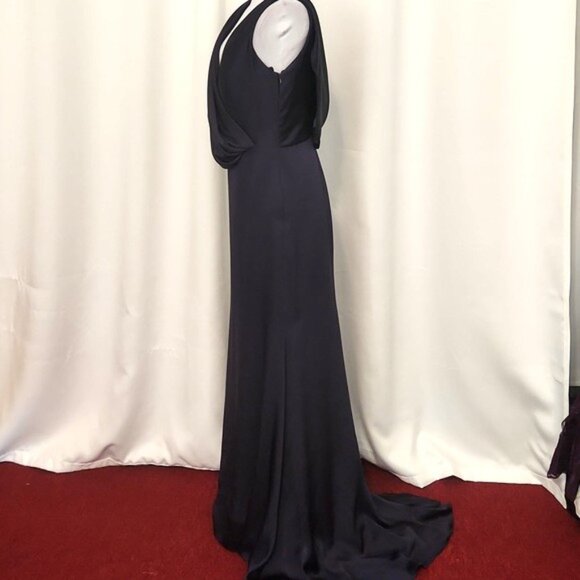 NWT - Noir by Lazaro Navy Draped Backless Evening Gown Size 12 - JLM Couture - Picture 6 of 16